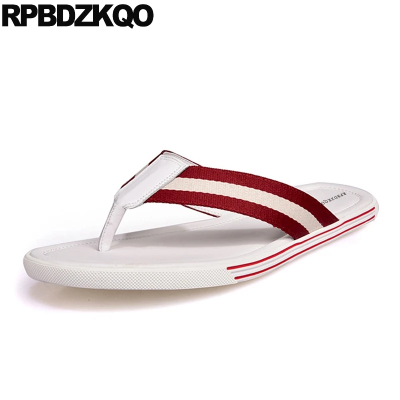 Шлепанцы мужские в белую полоску мягкие сандалии пляжные дизайнерские для улицы