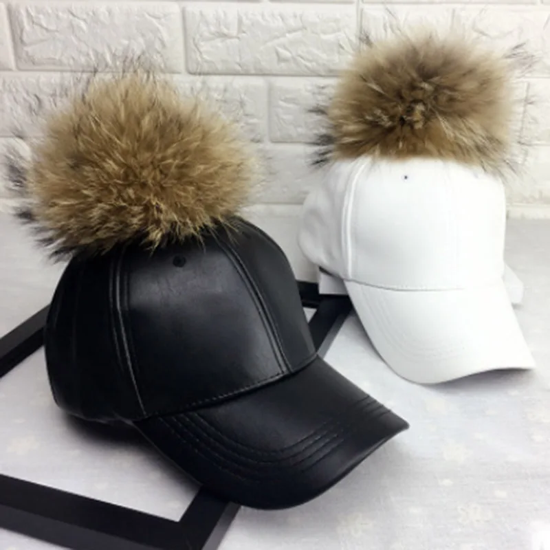 Boné de Beisebol de Pele Boné de Couro Bonés de Osso Maershei Moda Feminina Real Quente Casual Sweer Menina Chapéu Snapback Pom Hip Hop