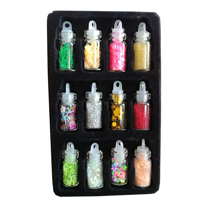 12 шт. DIY Блестки наполнитель прозрачный пушистый полимерный слайм шармы