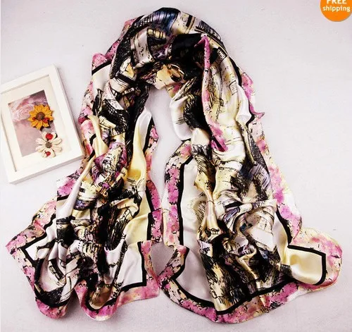 Wholesale Ship by DHL UPS High Quality Women's giral lady's Scarf Georgette Soft Wrap Shawl Stole Silk Chiffon Zebra grain |