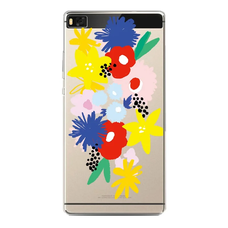 Мягкий прозрачный чехол для телефона из ТПУ с цветочным рисунком huawei P10plus P8 P9lite