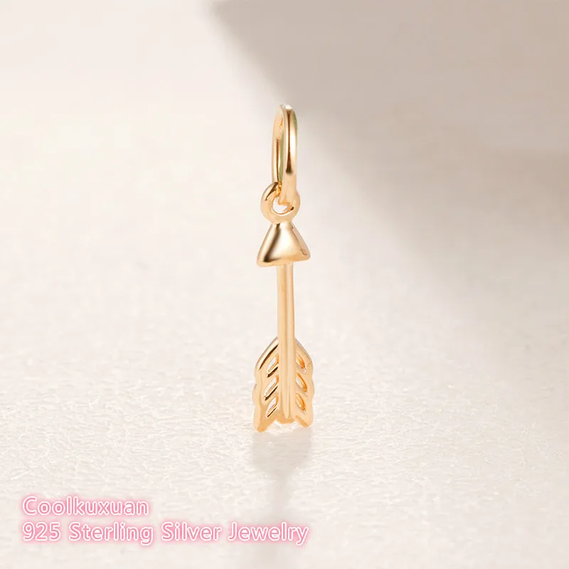 

Valentine's Day 925 Sterling Silver Arrow of Cupid Charm, Gold color beads Fit Original Pandora Charms Bracelet DIY jewelry