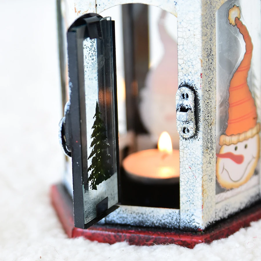 Рождественский подсвечник металлическая стеклянная Скандинавская большая