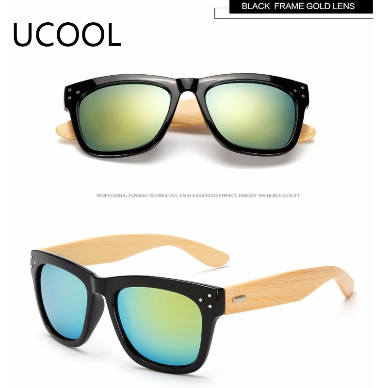 Ucool Винтаж бамбук нога Солнцезащитные очки для женщин Для классический Брендовая