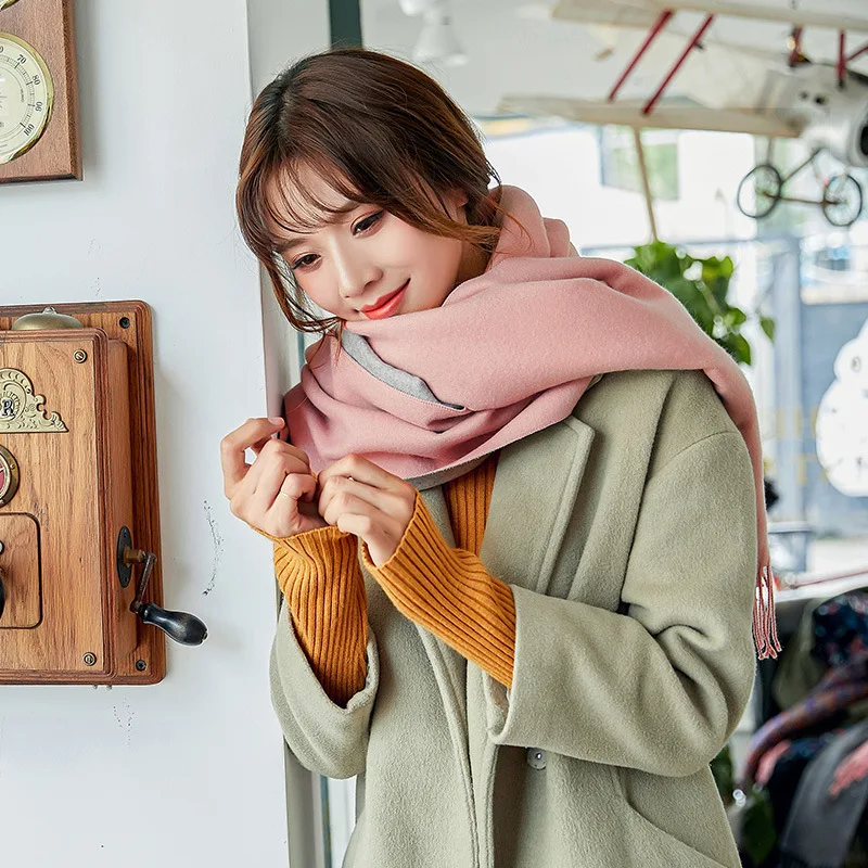 GOPLUS New Fashion Spring Two sides Scarf Women Tassal Cotton Warm Luxury Brand shawls Lady hijab Vintage scarves Female Bandana |