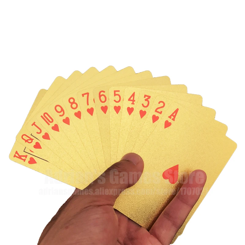 Золотой из ПВХ игральные карты Золотые пластиковые покерные Poker o Cartas de Poquer | Спорт