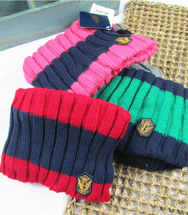 Детский шарф из хлопка и шерсти сезон осень-зима теплые вязаные шарфы с круглым