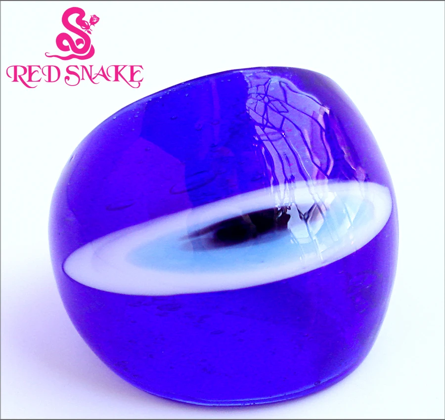 Красная змея модное кольцо ручной работы синий с глазным яблоком и дизайном глаз