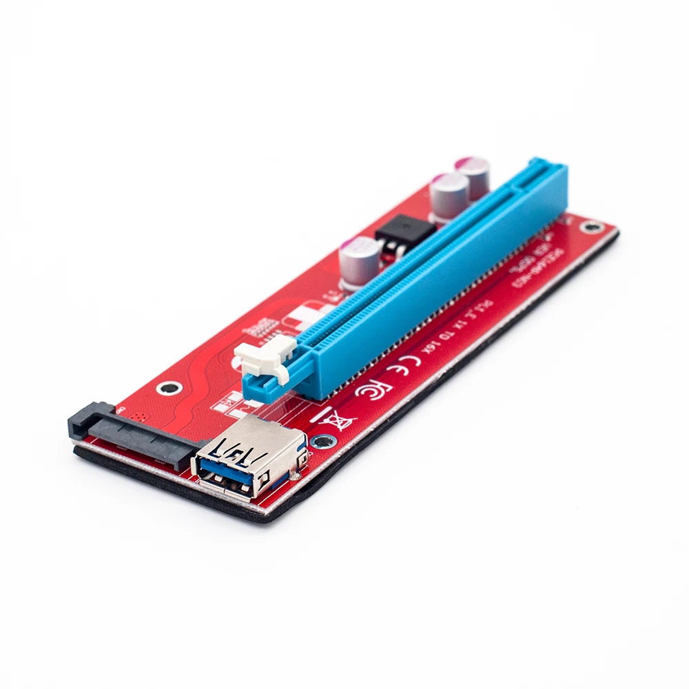 10 шт. Новинка красный VER007S PCI Express Riser Card 1x до 16x E extender 60 см USB 3 0 кабель 15Pin SATA для BTC