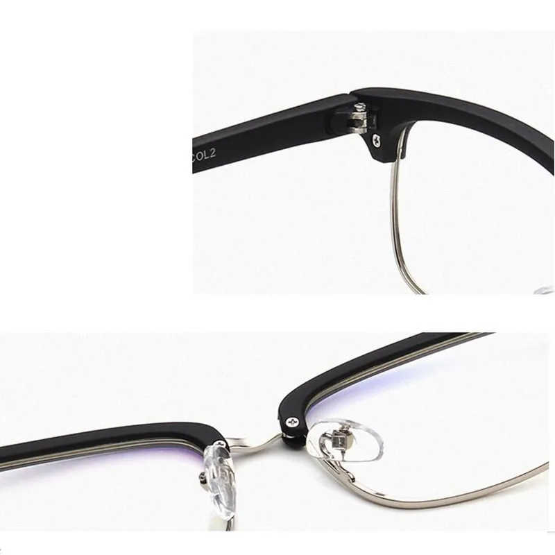 Square glasses frames men's and women's myopia blue coated computer nerd prescription radiation protection