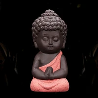 ceramic little monk figurine home decor buddha statue figures ornament for car living room teahouse drop