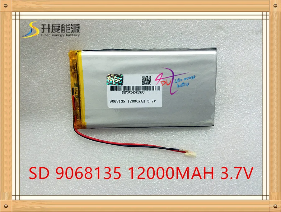 Размер 9068135 3 7 V 12000mAh литий полимерный аккумулятор с защитной доской для