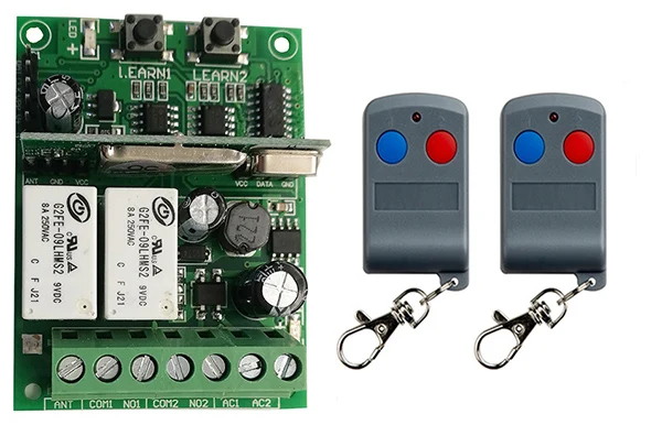 Индивидуальный код обучения DC9V 12V 24V 10A 2CH RF переключатель системы дистанционного
