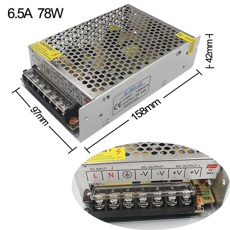 DC12V Питание Светодиодный драйвер Трансформатор 1.25A 2A 3A 5A 6.5A 10A 15A 20A 25A 30A 33A адаптер переключатель для светодиодный полосы лампа светильник