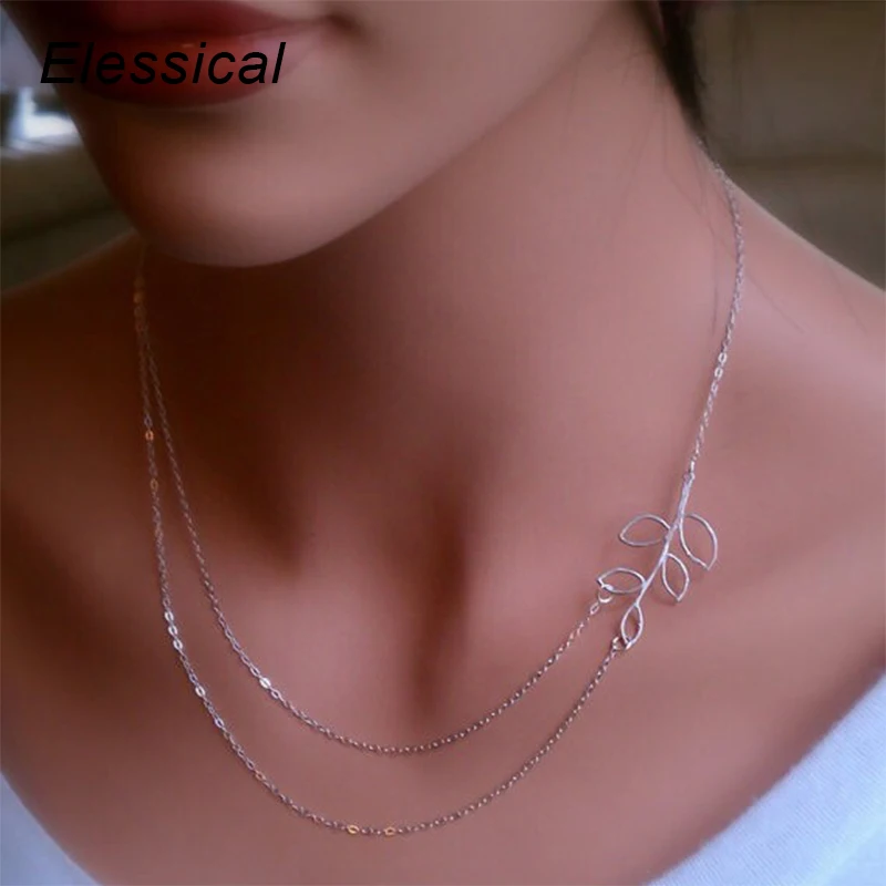 Elessical Мори минималистский женские ювелирные изделия посеребренные двойной Слои