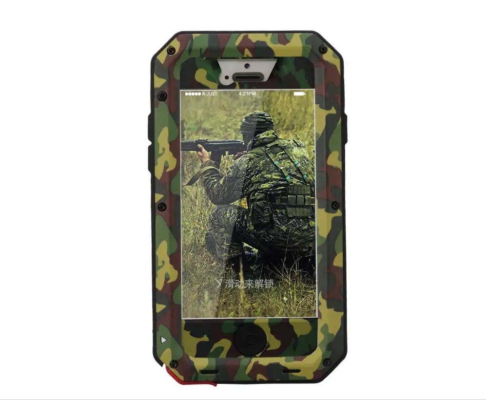 R JUST водонепроницаемый ударопрочный Алюминиевый Чехол Gorilla Metal Cover для iPhone 5s SE 6/6s 7/8
