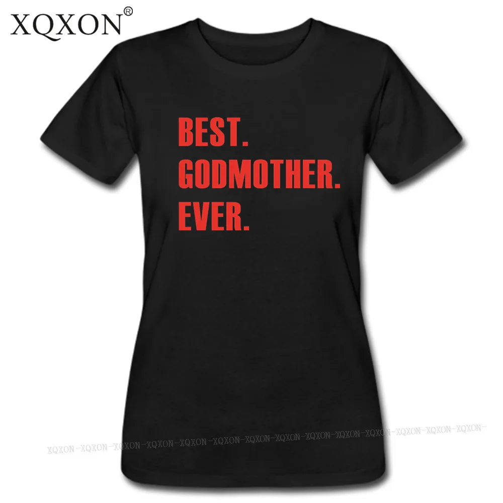 Женская футболка с коротким рукавом XQXON летняя из 100% хлопка надписью Best Godmother Ever