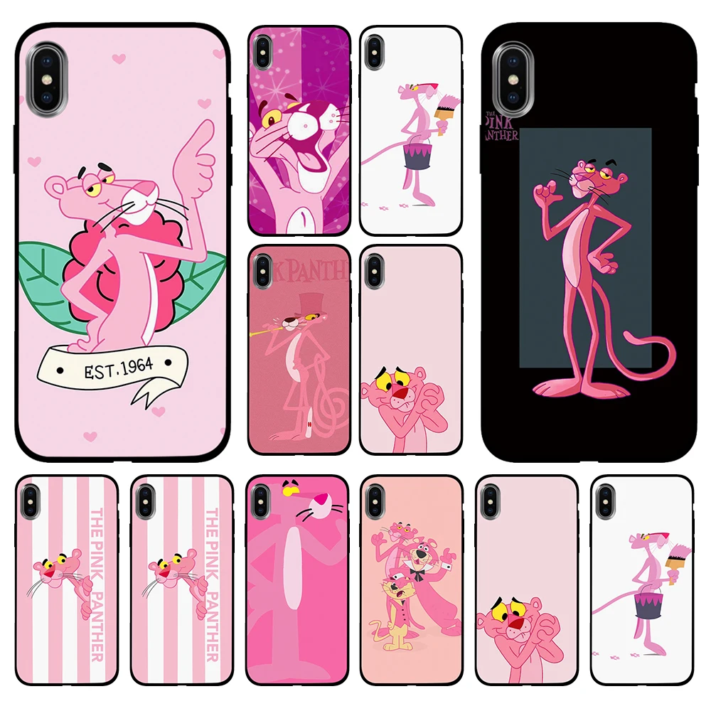 Розовый пантера Мягкий ТПУ чехол для Apple iPhone 6 6S 7 8 Plus 5 5S SE X XS MAX XR силиконовые чехлы|Чехлы-накладки| |