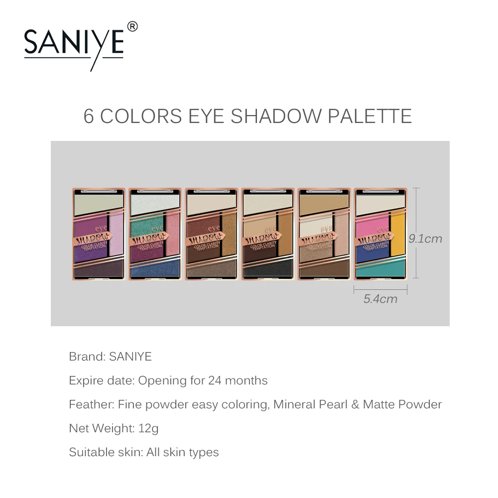 SANIYE мерцающие матовые тени для век Палитра Макияж Красота Тени sombras de ojos