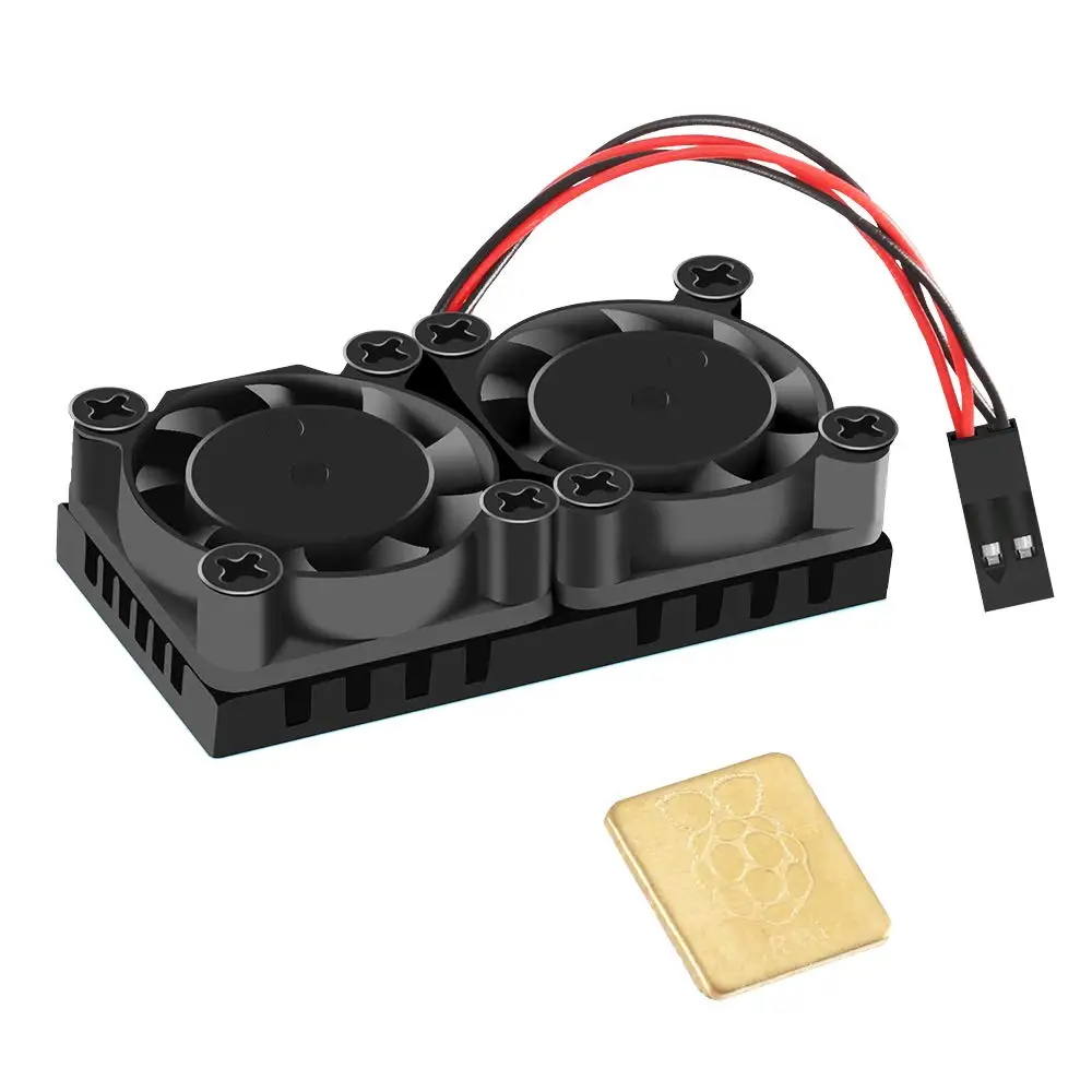 

Raspberry Pi Dual Fan Cooling Fan + Heatsinks Cooler with Thermal Conductive Adhesive Tape for Raspberry Pi 3 B 2 Model B+