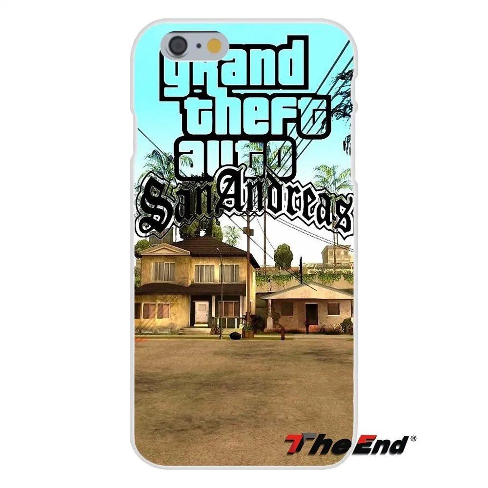 Силиконовый чехол для телефона iPhone X 4 4S 5 5S 5C SE 6 6S 7 8 Plus Galaxy Grand Core Prime Alpha GTA San Andreas Theft
