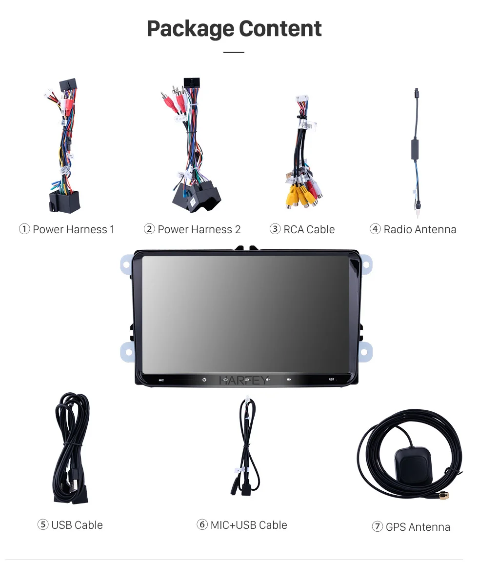 Harfey 2Din Android 9,0 " gps Автомагнитола для VW BORA Polo Golf 4 Golf 5 Golf 6 Golf 7 Tiguan Passat b6 b5 b7 поддержка carplay