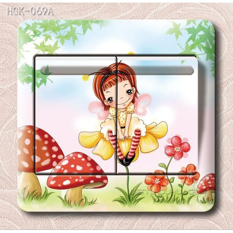 2 шт. современные креативные наклейки с мультипликационным переключателем