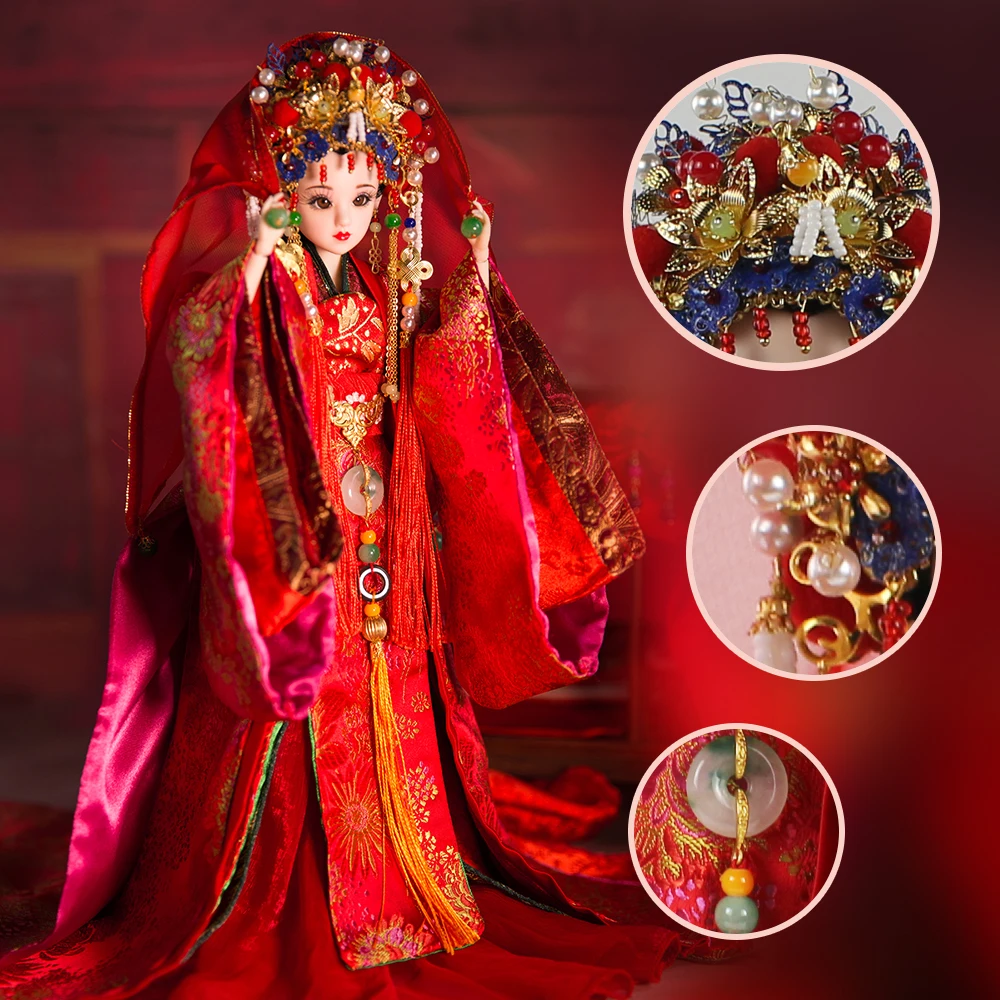 Шарм Fortune Days East кукла в древнем костюме 1/6 как BJD Song Dynasty Bride с макияжем свадебный