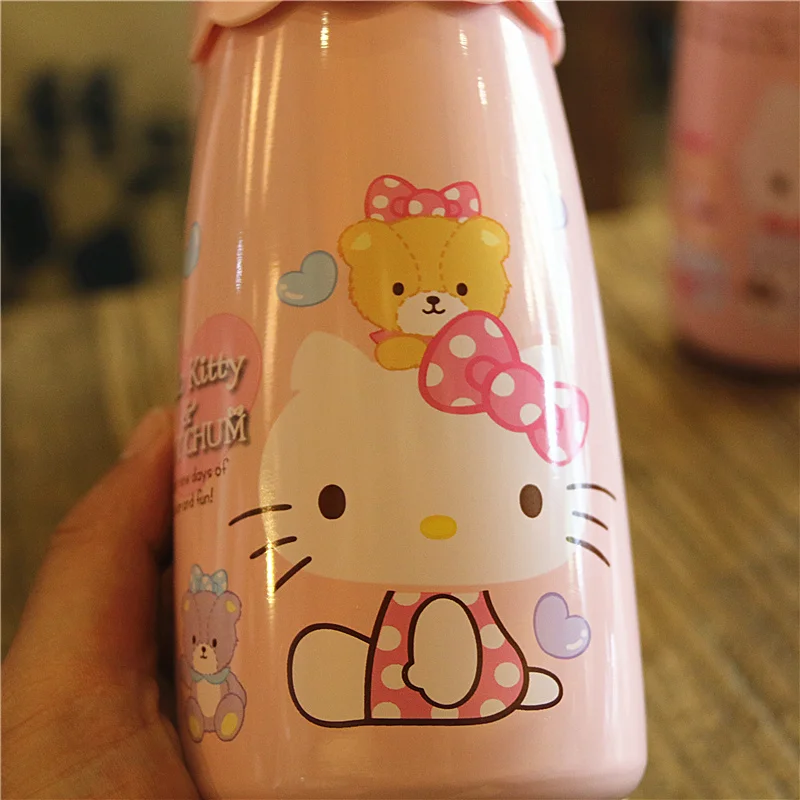 Kawaii бутылка для воды с мультяшным термосом из нержавеющей стали Термос бутылка Термокружка кофейные кружки Тепловая Вакуумная чашка детская Подарочная кружка