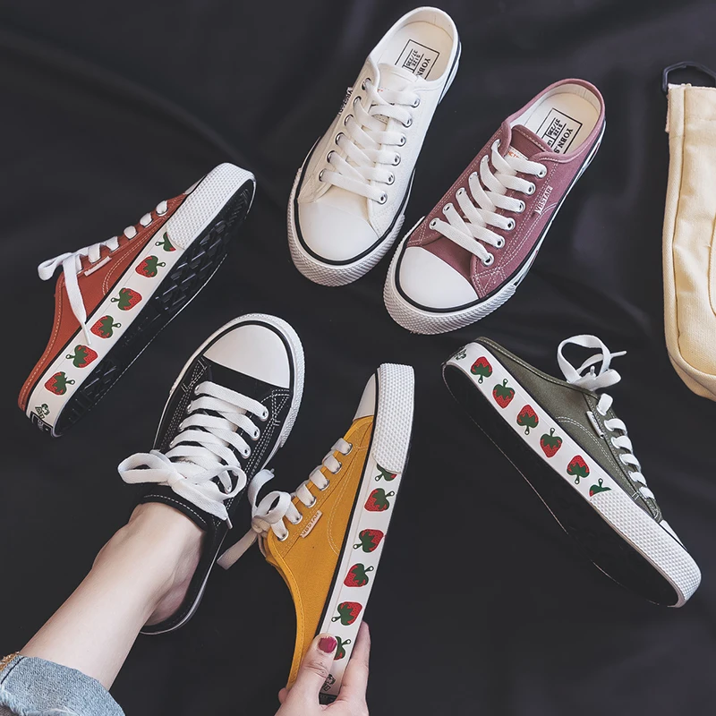 Маленькие белые туфли женские 2019 летние дышащие одноногие Весна раздел Baotou полу