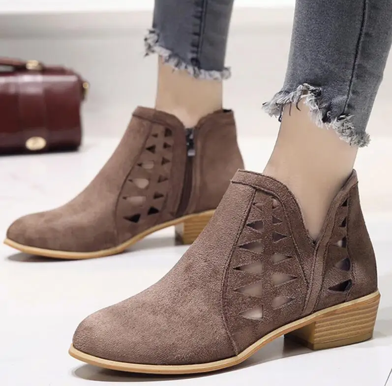 Sapato feminino женские ботильоны коренастый туфли-лодочки на низком каблуке Matin
