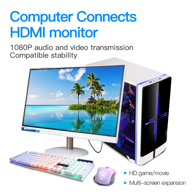 Vention Кабель адаптер DP папа к HDMI 1080 кабель конвертер видео для ПК ноутбука Mac Displayport