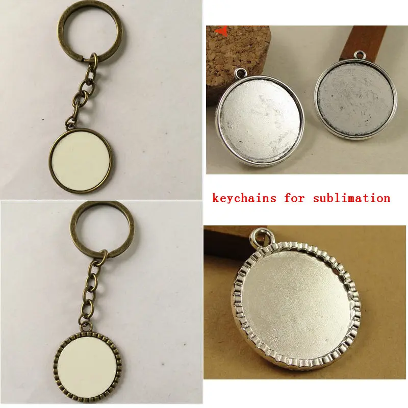 

blank keychains for sublimation fashion retro Ancient metal key ring for thermal transfer printing diy blank material 20pcs/lot