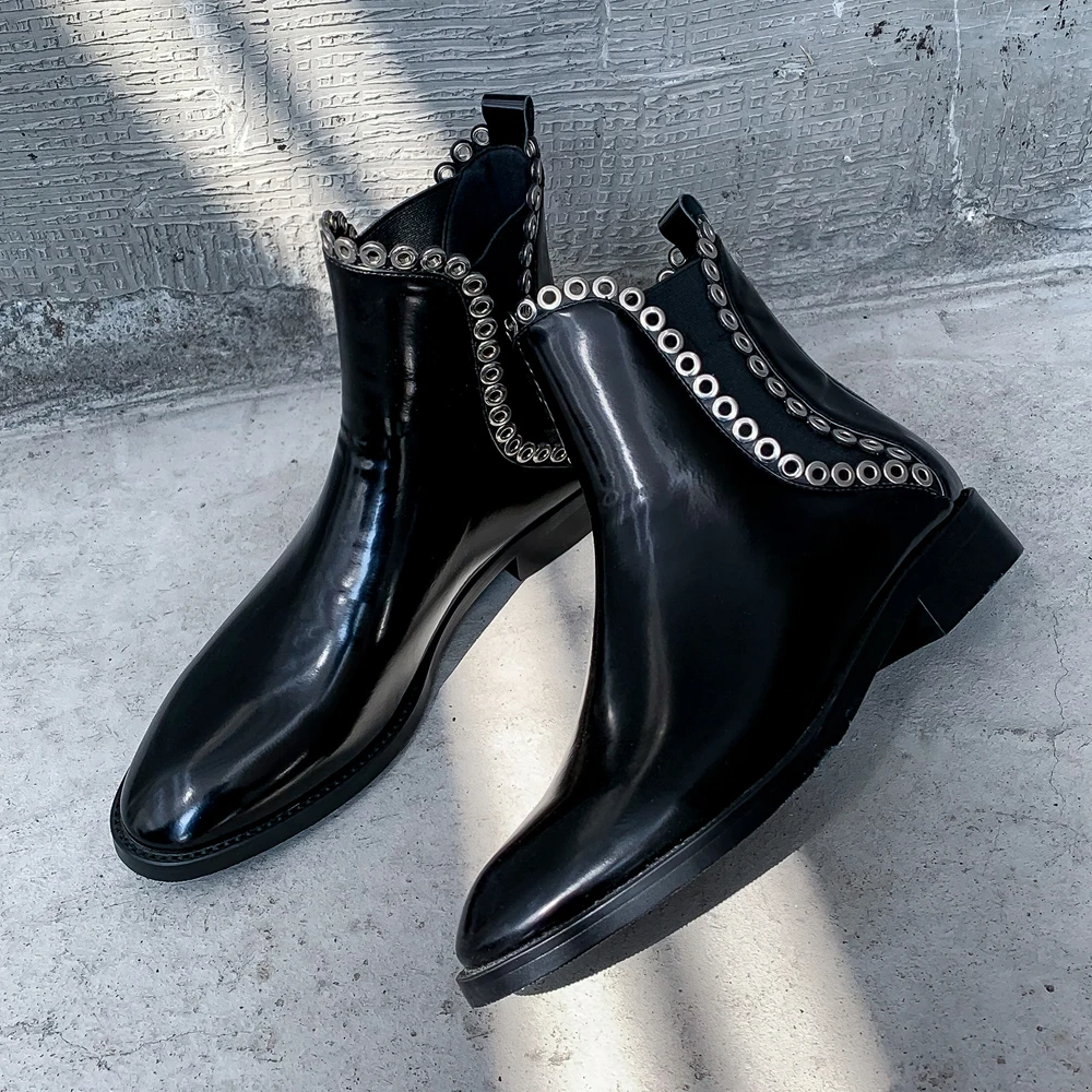 Meotina/женские ботинки Челси Осенняя обувь Ботильоны на плоской подошве из