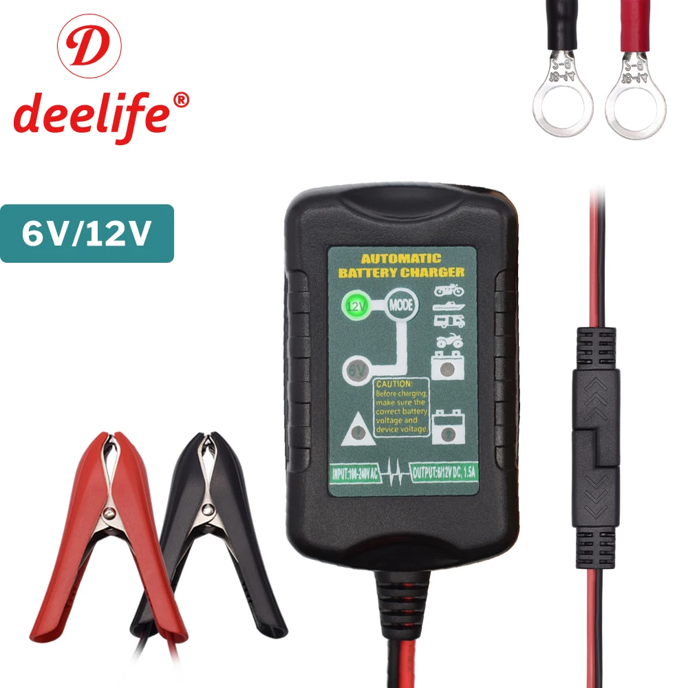 Deelife автоматическое умное зарядное устройство для аккумулятора мотоцикла