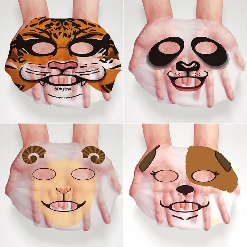 Корейская косметика, маска для макияжа лица, маска для ухода за кожей лица, мягкая маска с изображением животных, тигра, панды, увлажняющая, Питательная, 30 г, H22