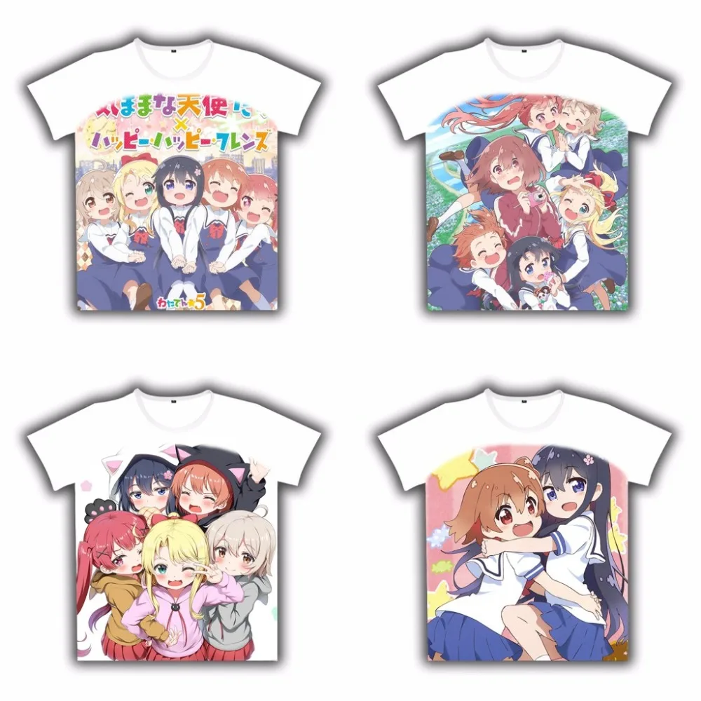 Аниме футболка Манга Watashi ni Tenshi ga Maiorita! Hoshino Miyako Kawaii/белая с короткими рукавами для