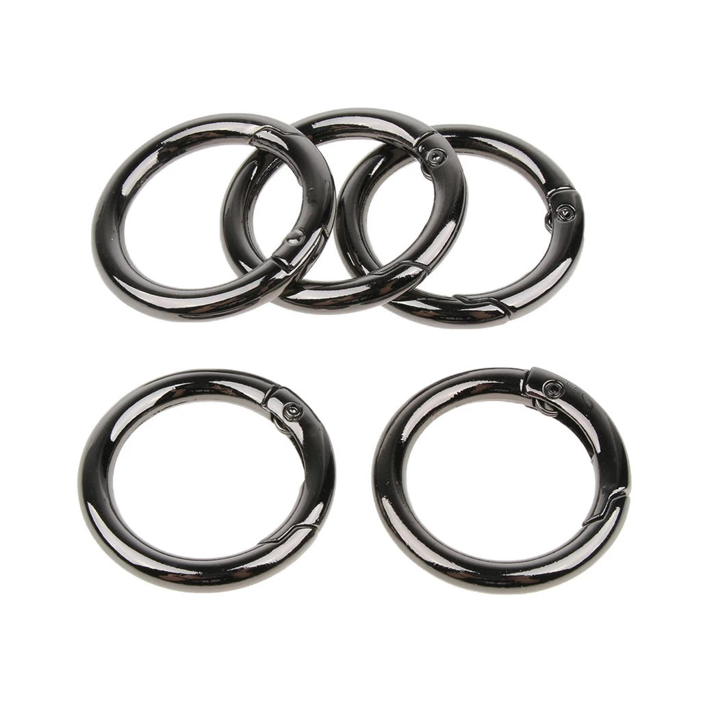 

15pcs Circular O Ring Round Carabiner Snap Clip Spring Keyring Hook Buckle Outdoor Sports Hardware