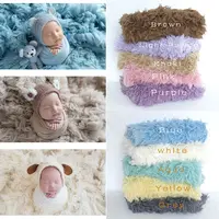 Luxury Wool Flokati Rug Curly Lamb Fur Greek Flokati Shaggy Rug Newborn Blanket Wool Carpet Posing Fur Beanbag Cover Photo Props