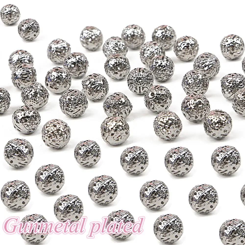 Металлические бусины с полым шариком бронзовые/золотистые/посеребренные