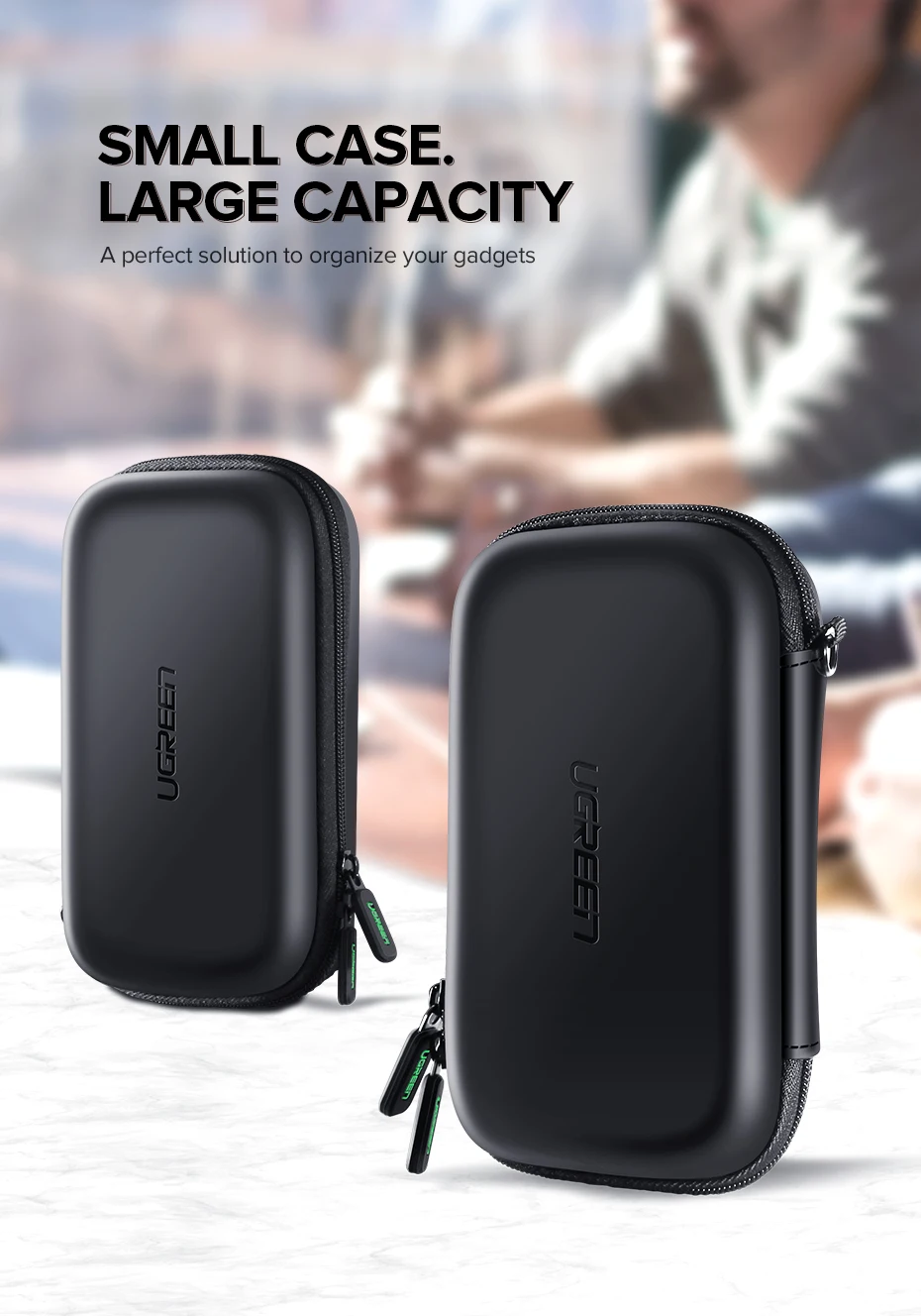 Ugreen power Bank чехол, Жесткий Чехол, коробка для 2,5 жесткого диска, USB кабель, внешний чехол для хранения, чехол для SSD, HDD