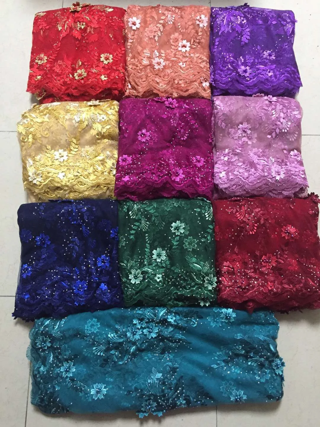 

BEAUTIFICAL nigerian 3d laces 3d lace fabric beaded lace fabric latest with beads and rhinestones tulle 3d laces ML35N75