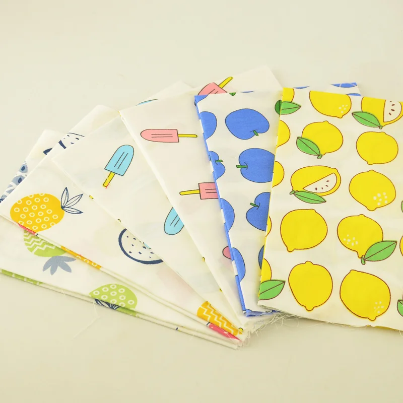 Booksew фрукты тема хлопок саржа ткань 6 шт./лот 40x50 см лоскутное Tecido DIY швейный