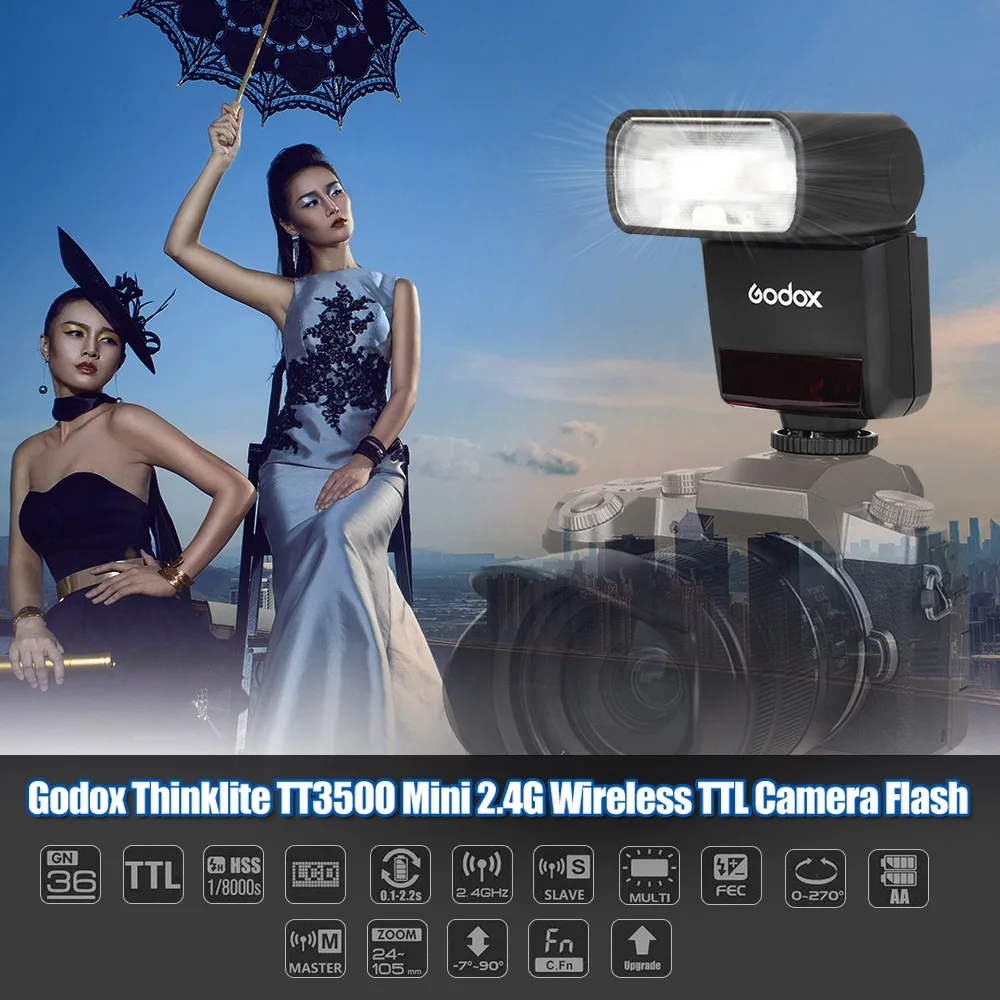 Вспышка для камеры Godox Thinklite TT350O Mini TTL 2 4G Беспроводная вспышка Master Slave Speed lite 1/8000s