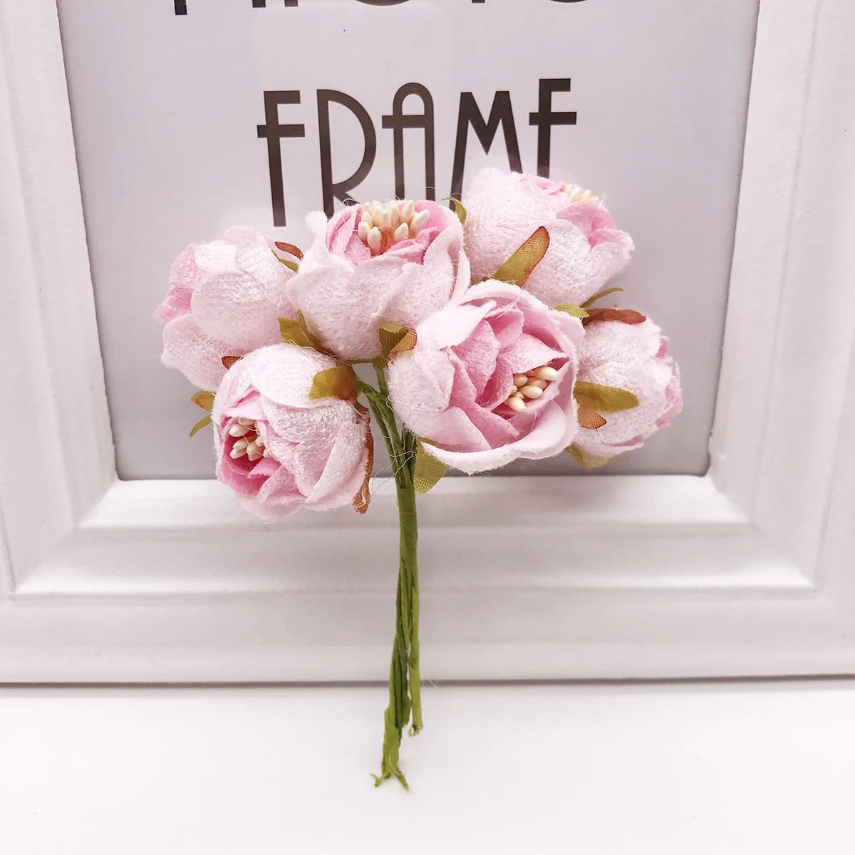 

Мини искусственные розы из шелка для свадьбы 6 шт.