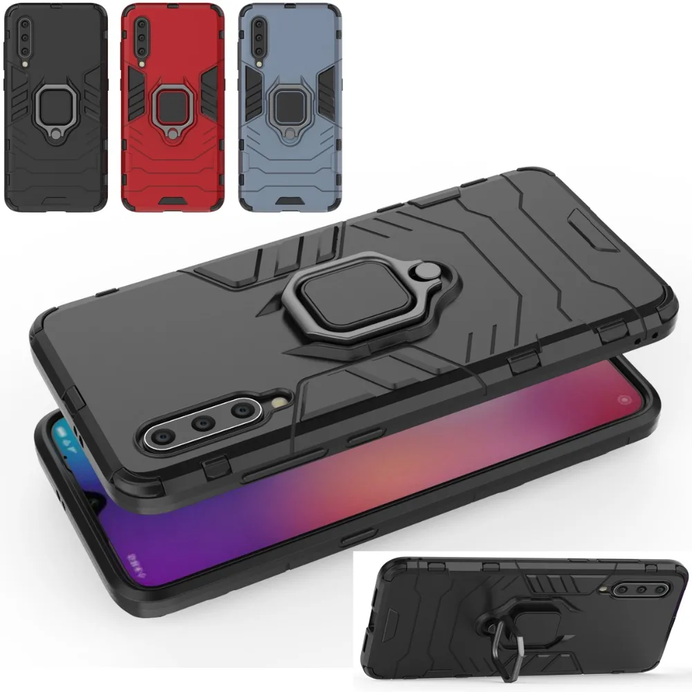 Чехол для телефона Xiaomi Mi 9 ударопрочный с кольцом-держателем, гибридный, с защитой всего корпуса от SE.