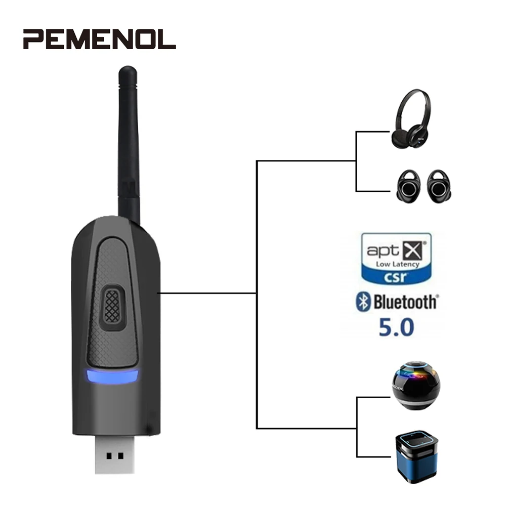 Беспроводной Bluetooth 5.0 аудио адаптер блютуз bluetooth приемник 2 in 1 передатчик Aptx