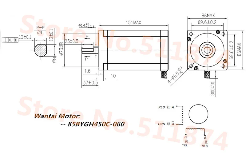 Высокое качество! CNC Wantai 3 шт. Nema34 шаговый двигатель 85BYGH450C 060 1600oz in 151 мм 6A двойной