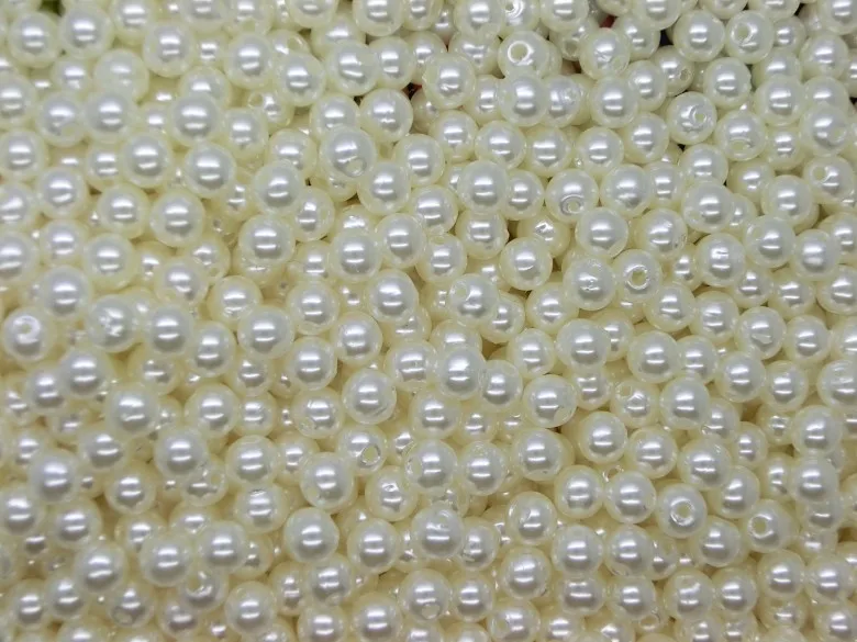Free shipping-1000 PCs Ivory white Pearl Imitation Acrylic Round Garment Beads 6mm M00867-B | Дом и сад