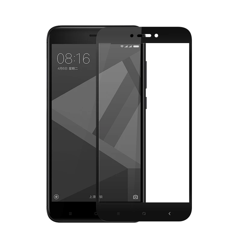 KolPler закаленное стекло для Xiaomi RedMi 4X защита экрана полное покрытие 9H стеклянная пленка для Xiomi RedMi 4X стеклянная защитная пленка - Цвет: Black